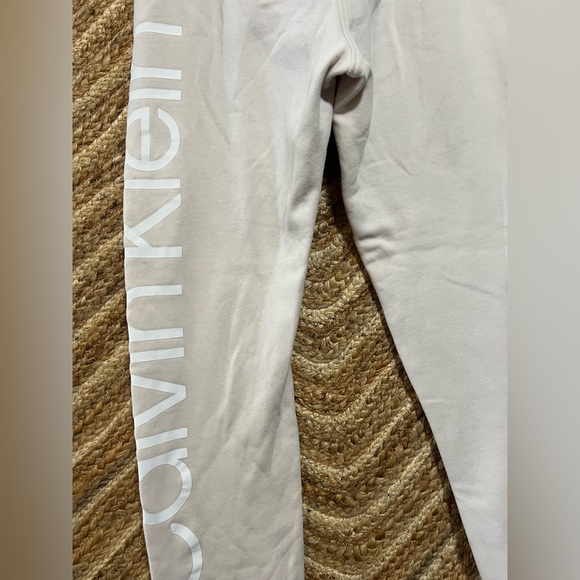Calvin Klein Performance Women's Cream Jogger Sweatpants with Logo, Size small - Picture 4 of 8